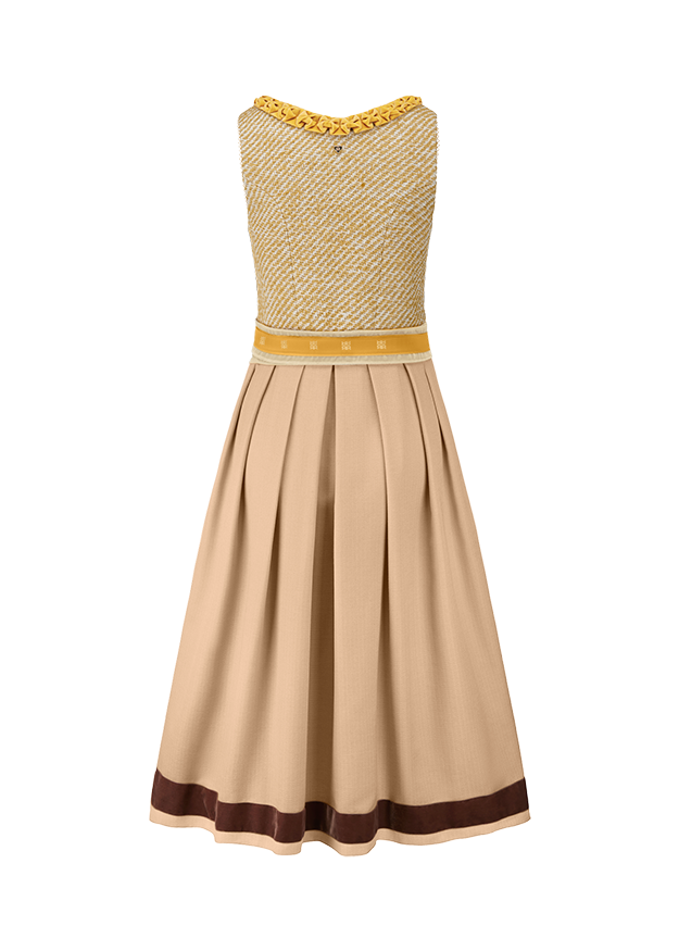Kleid, Spitze, Ärmelloses Oberteil, Kreuzketten-Top, Röcke mit Kellerfalte