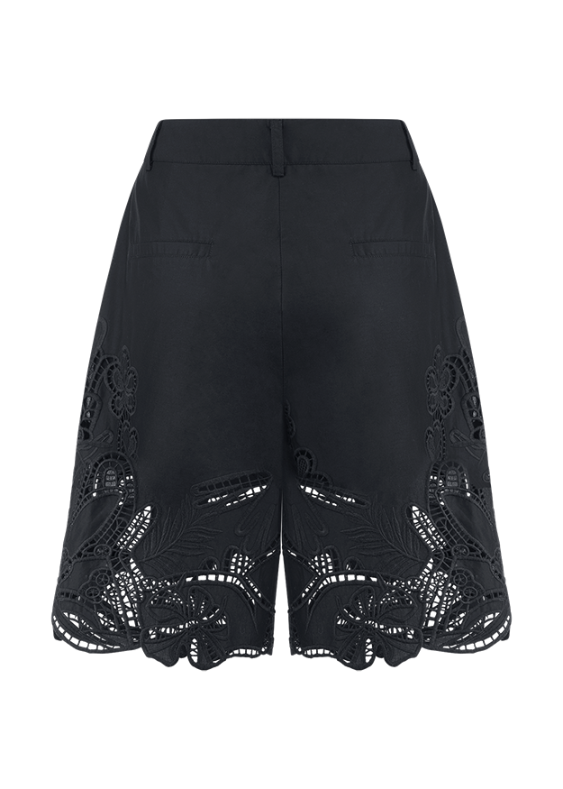 Hose, Shorts, Spitze, Stoff, Dunkelblau