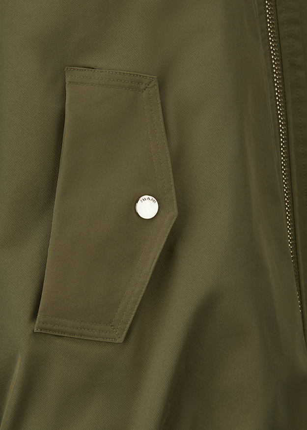 militärgrün, Nützliche Tasche, Cargo-Tasche, Reißverschluss, Jacken-Detail