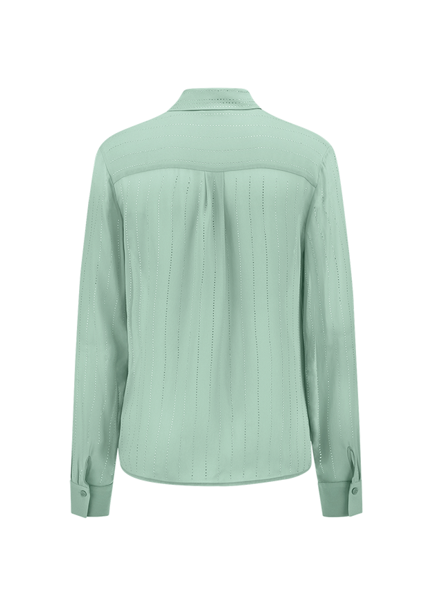 Bluse, Langarm, Streifen, Stoffdetails, Knopfmanschetten