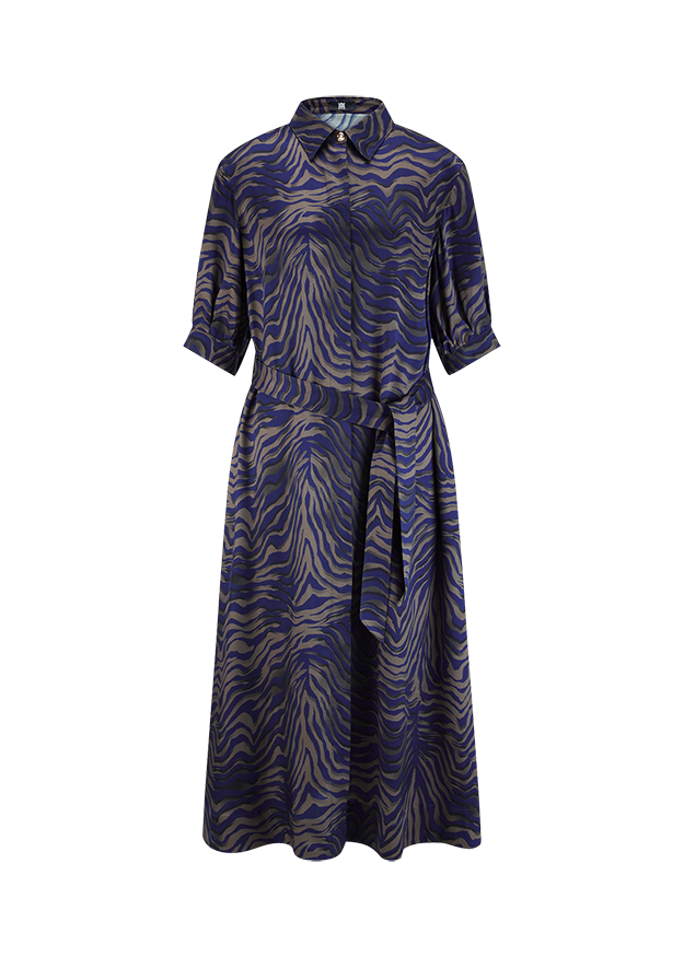 Kleid, Nudel Muster, Tunika-Kleid, U-Bindung, Knielang