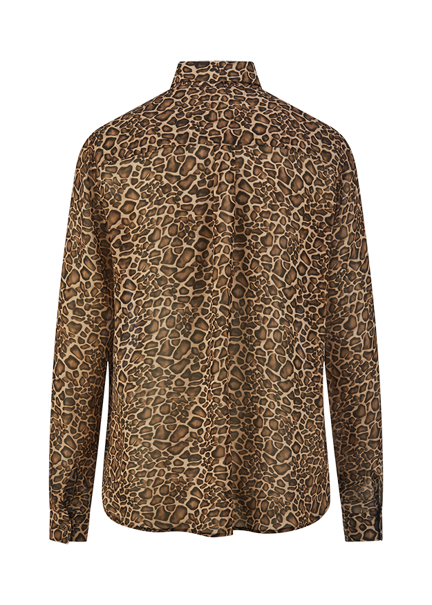 Tierbluse, Leopardenmuster, Longsleeve, Leopardenprint, Rundhalsausschnitt