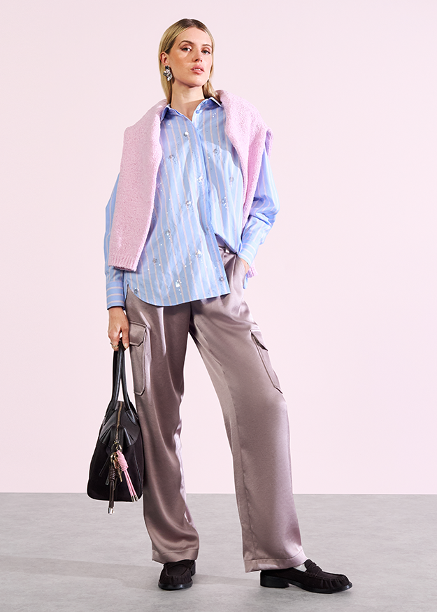 Bluse, Langarm, Handtasche, Hosen, Hemd