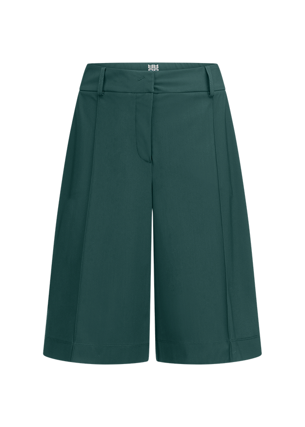 Hose, Midikurz, Gerade Passform, Tailliert, Mantelgrün
