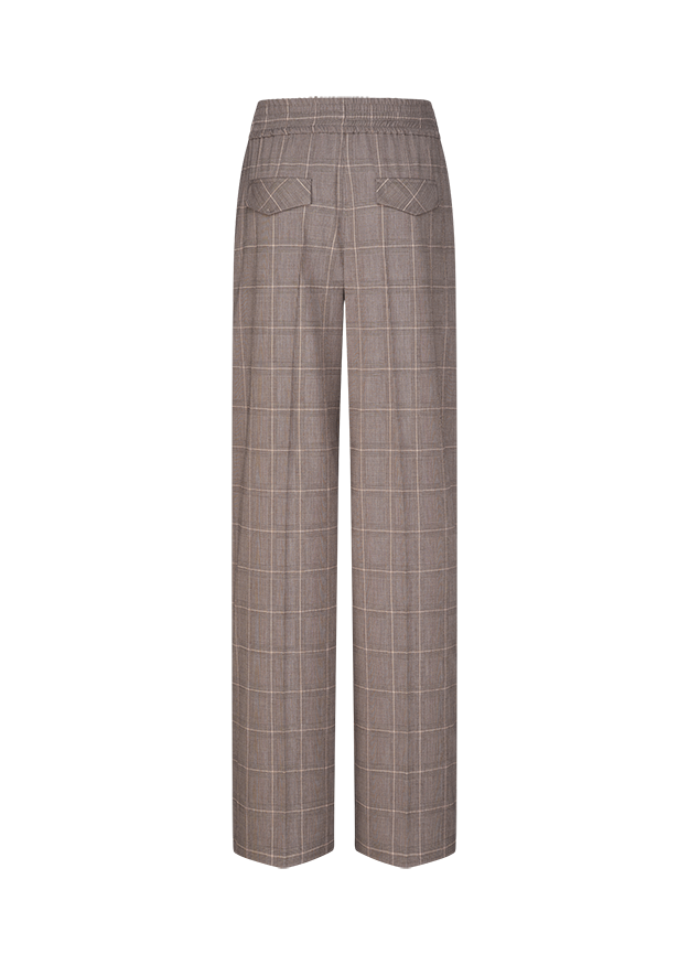 Hose, Hose mit Muster, Glatter Stoff, Gittermuster, Rückseite mit Taschen