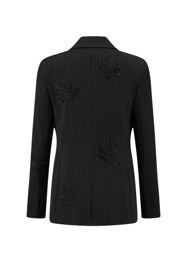 Anzugjacke, Streifen, Pailletten, Blazer, schwarze Farbe