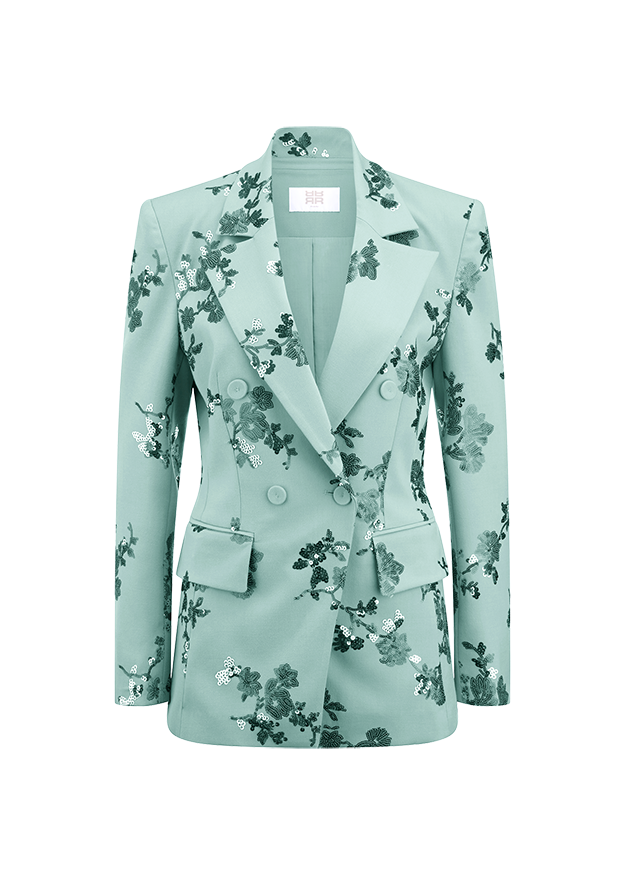 blazer, blazer mit stickerei, duo-knopf, Reverskragen, paspel-poncho