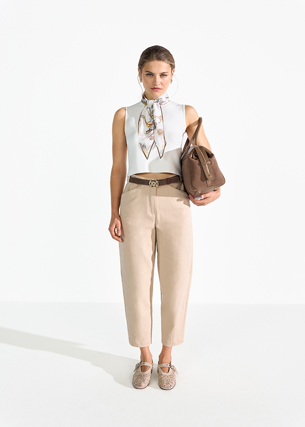 Bluse, Zubehör, Handtasche, Leinen, Person