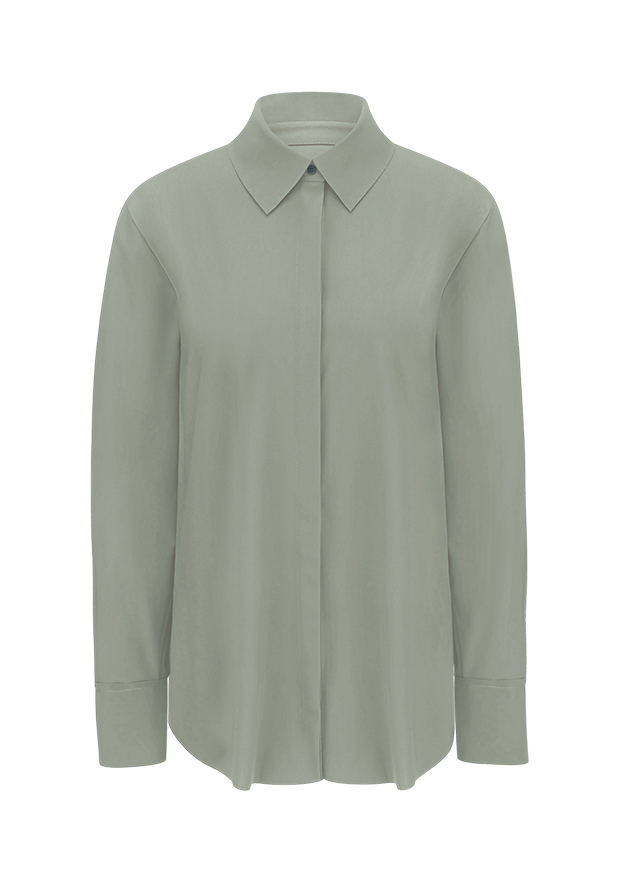 Bluse, Kragen, Langarm, Hemdbluse, Unifarben