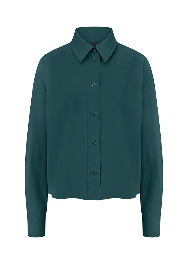 Hemd, Langarm, Knopfverschluss, Teal, Taillierte Passform