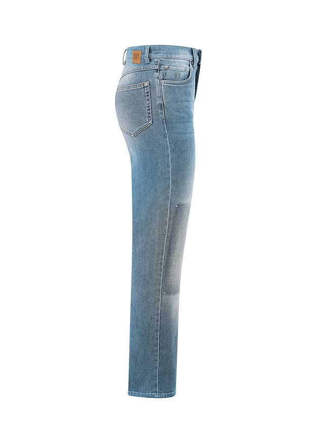 Jeans, Denim, Straight leg, Light wash, Back pocket