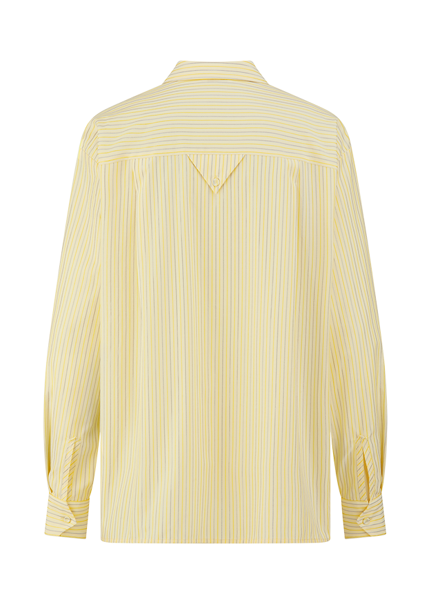 Bluse, Streifen, Langarm, Hemdstoff, Gelb