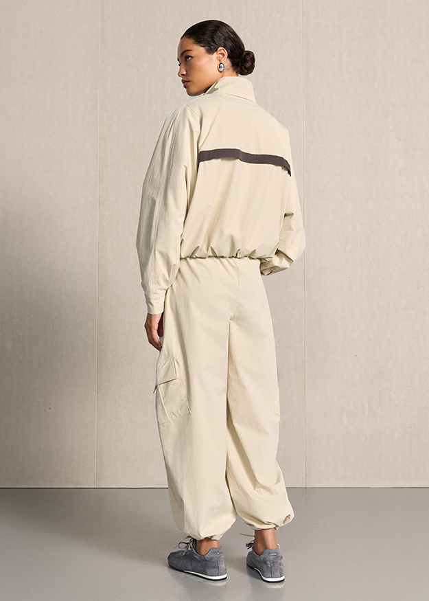 Gesamtoutfit, hellbeige, Overall, Cargo-Taschen, elastischer Bund