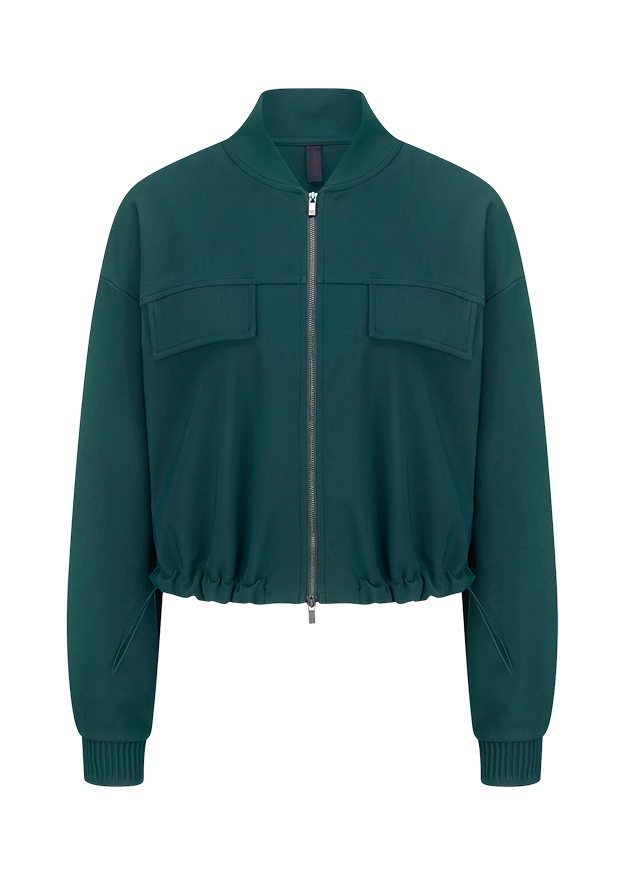 Jacke, Reissverschluss, Brusttaschen, Elastischer Saum, Grün