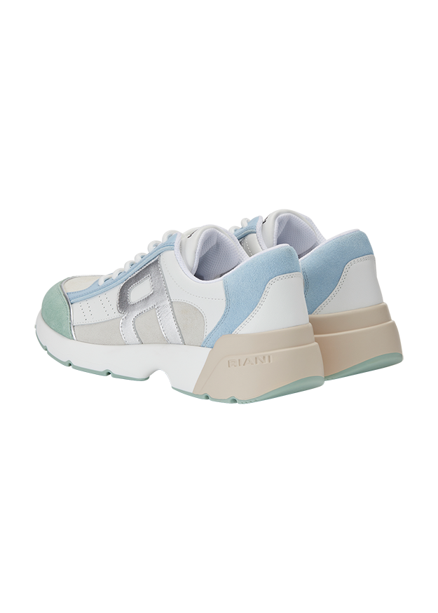 Sneaker, Sportschuh, Mehrfarbig, Mesh, Leder