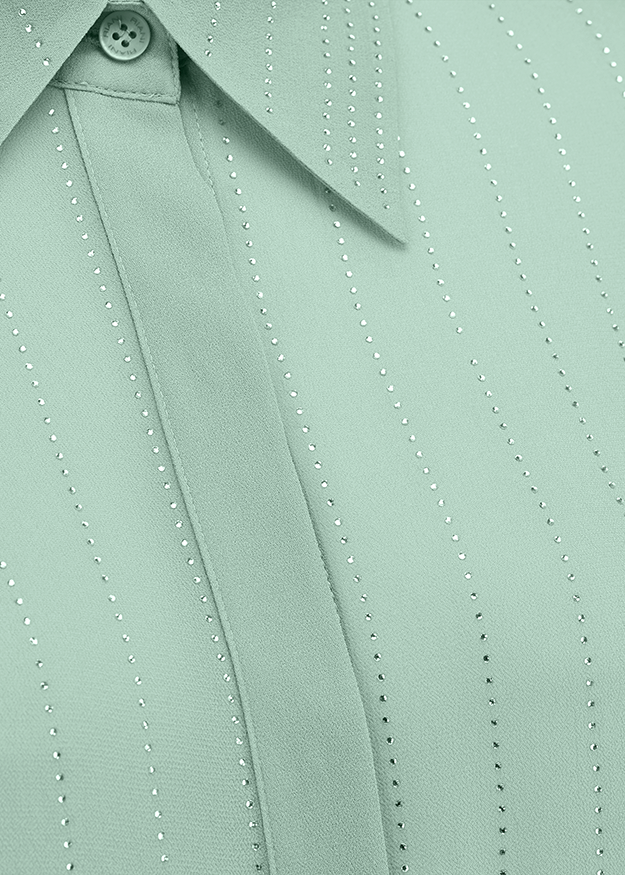 Hemden, Shirt, Knopf, Pailletten, Gestreift