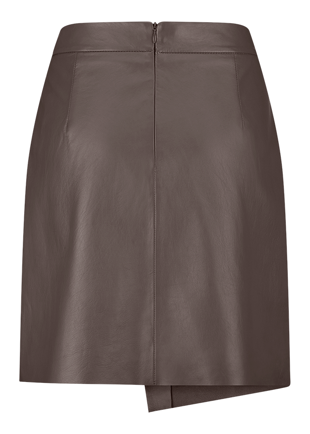 Leder, Rock, Braun, Unifarben, Miniskirt