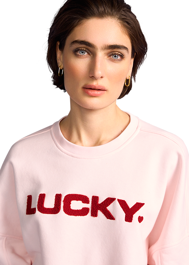 Sweater with "Lucky" lettering  Sweater with "Lucky" lettering