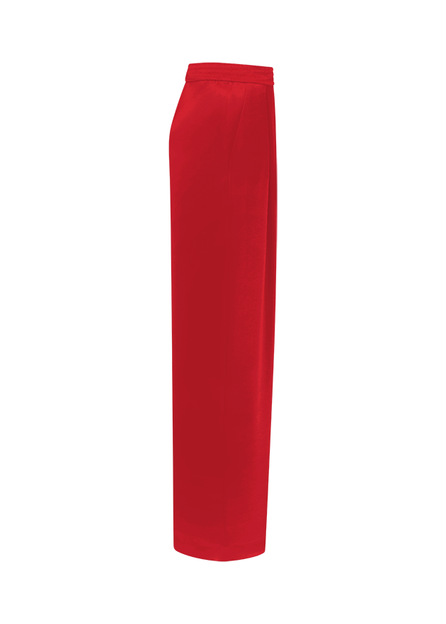 Hose, Rote Farbe, Lange Hose, Elastischer Bund, Glatter Stoff