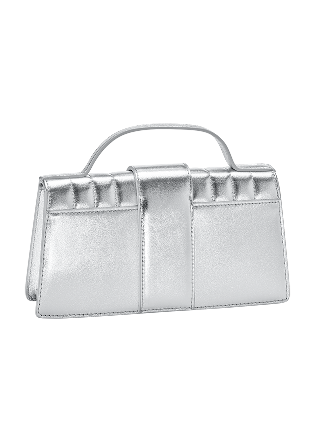 Handtasche, Clutch, Metallisch, Silber, Tragegriff