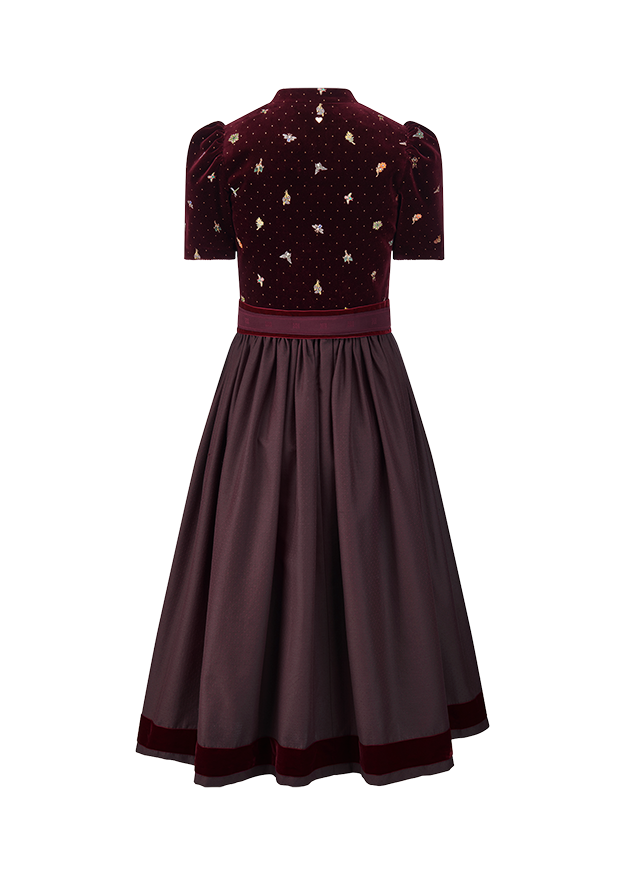 Kleid, Abendkleid, Velvet, Mariah-Akzente, Florales Muster