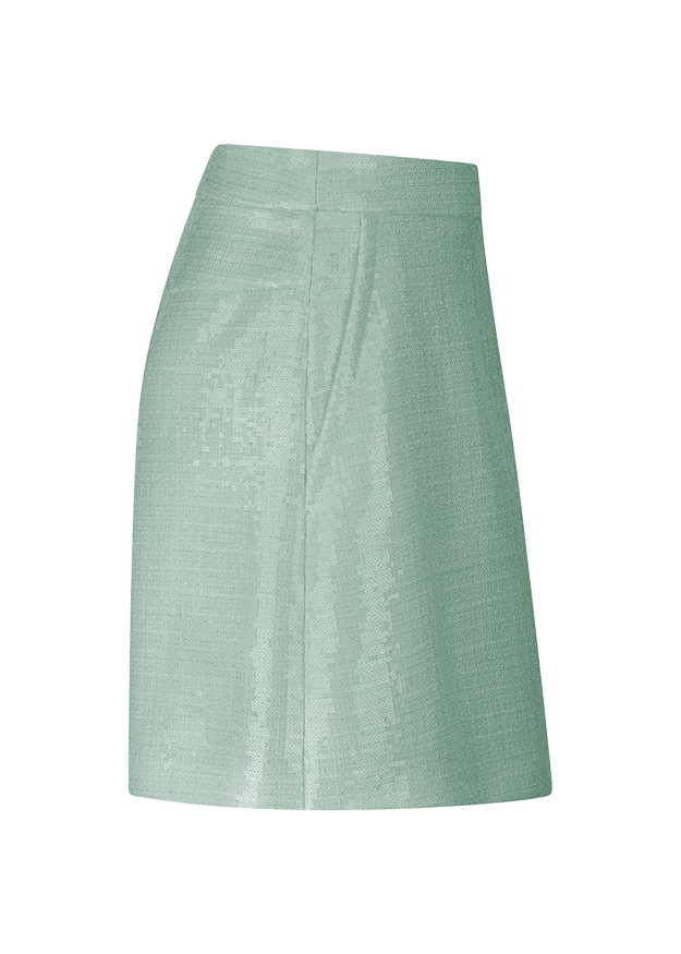 rock, skirt, a-line, mid-length, mint-green