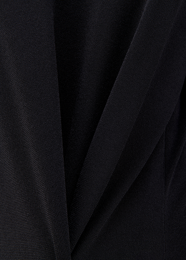 Blazer, Schwarz, Reverskragen, Strukturstoff