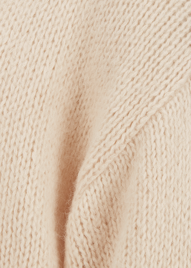 Kuscheljacke, Wolle, Beige, Strickmuster, Oversize