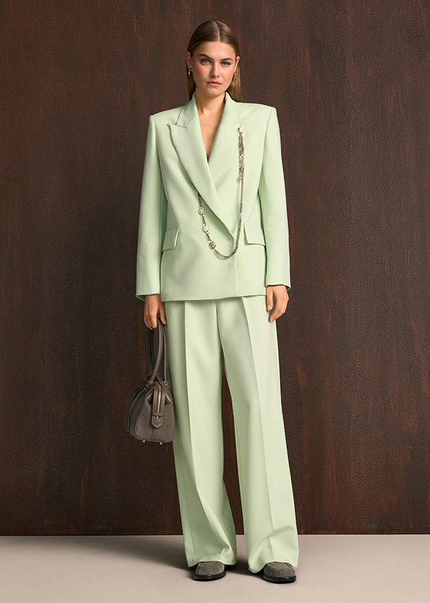 Hose, Anzug, Blazer, Stoff, Pastellgrün