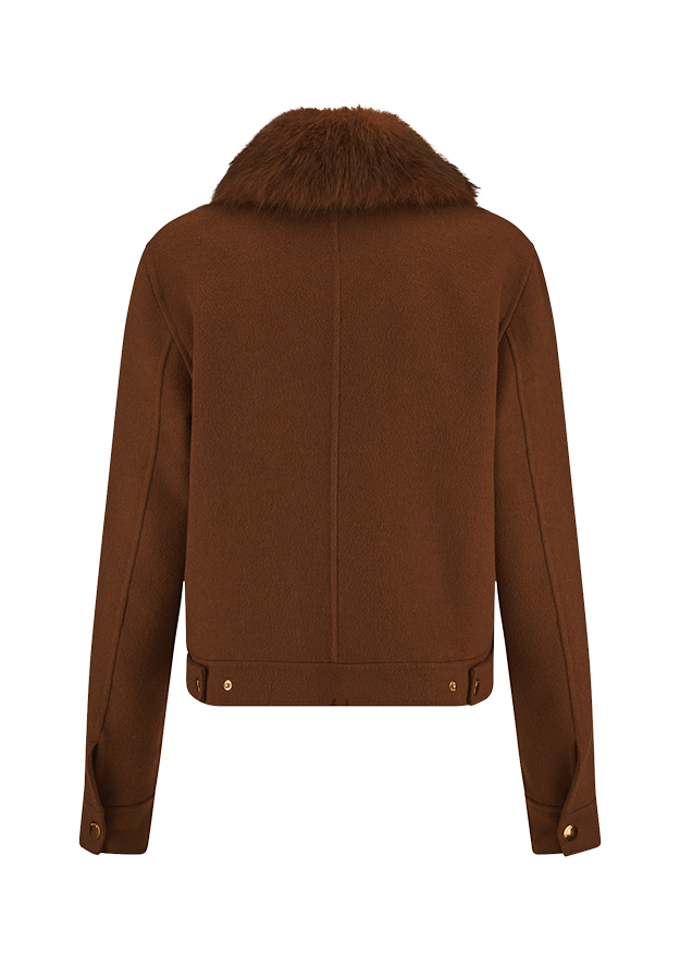 braun, jacke, mantel, fellkragen, kuschelig