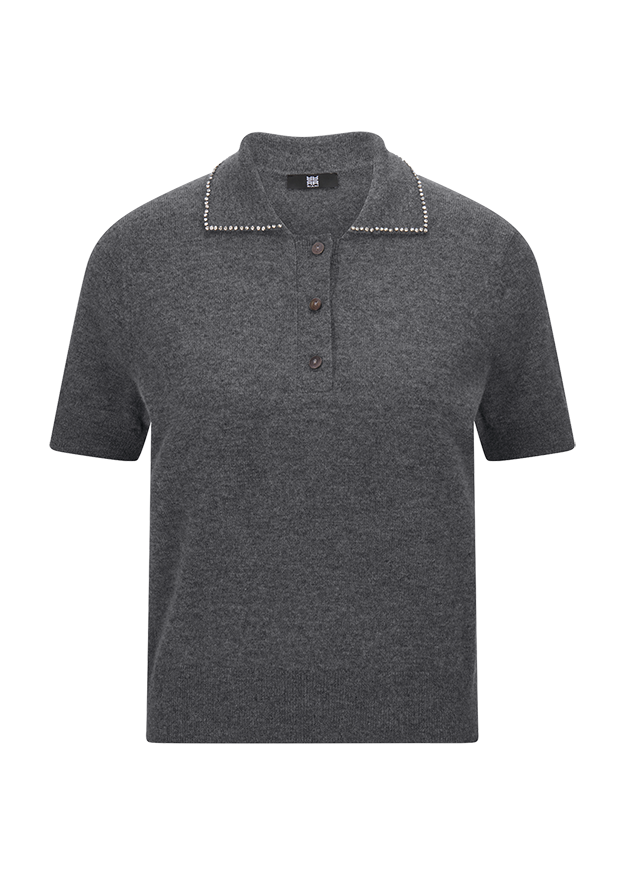 Strick-Polo mit Strassdetail Strick-Polo mit Strassdetail