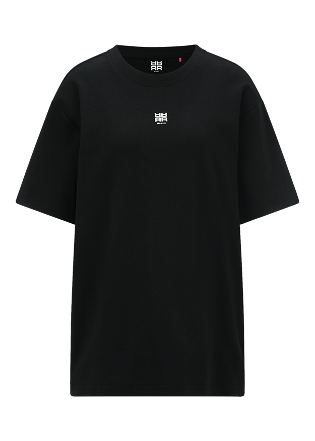 t-shirt, schwarz, kurzarm, rundhals, kleines-logo