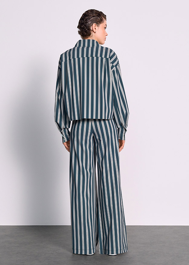 Streifen, Weite Hose, Jacke, Bluse, Vertikale Streifen