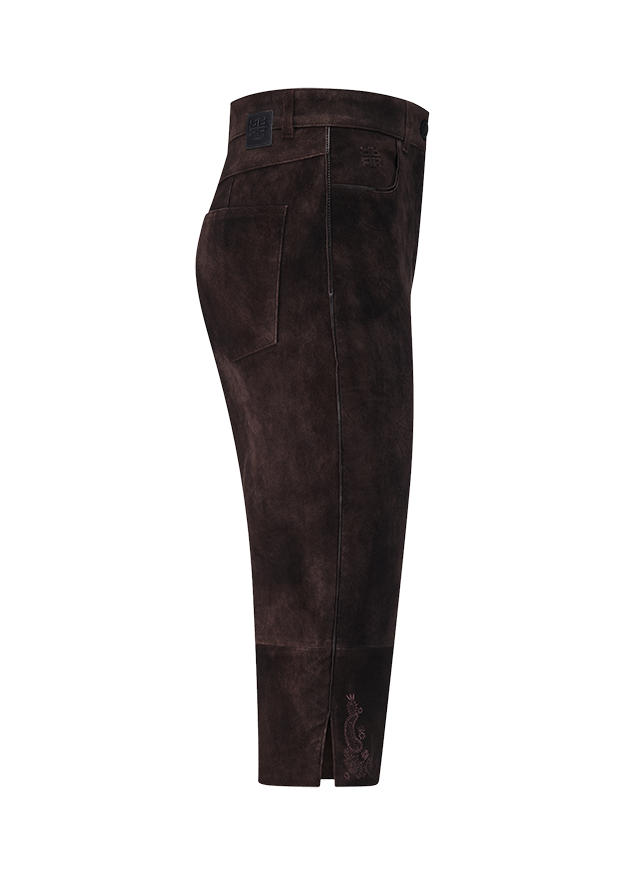 Riding pants, Reithose, Lederoptik, Braun, Aufschlag/Spitze