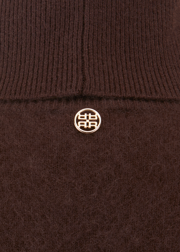 braun, strick, pulli, knopf, felted