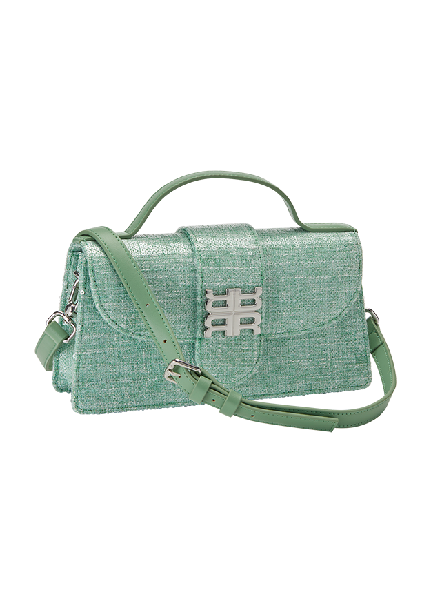 Tasche, Handtasche, Geldbörse, Kunstleder, Mintgrün