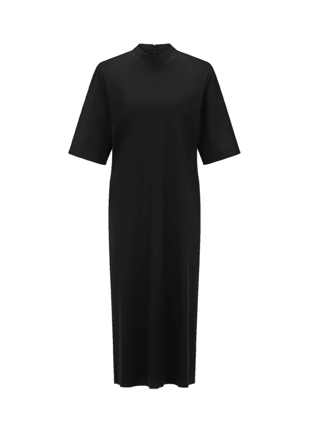 Kleid, Schwarz, Oversize, Kurzarm, Rundhals