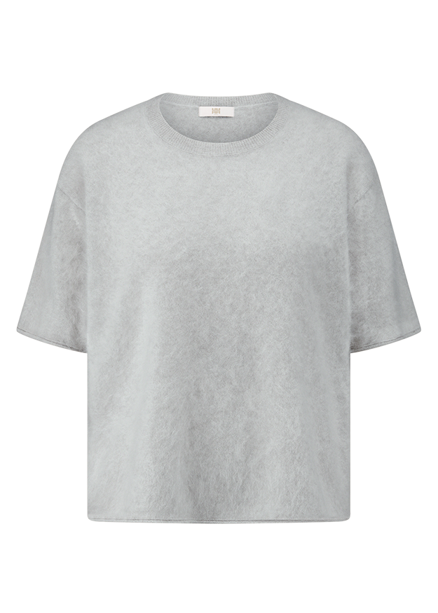 Oversize-T-Shirt, Grau, Rundhalsausschnitt, Kurzarm, Baumwollmischung