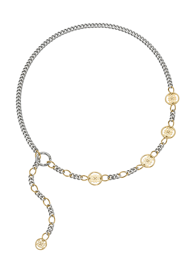 Kette, Halskette, Gliederkette, Goldfarben, Medaillenkette