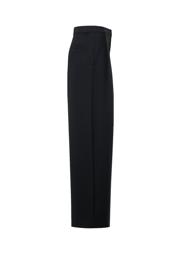 Hose, Schlanke Passform, Schwarz, Stoffhose, Seitentasche