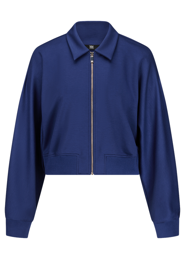 blouson, reissverschluss, unifarben, ribbelbündchen, jacke