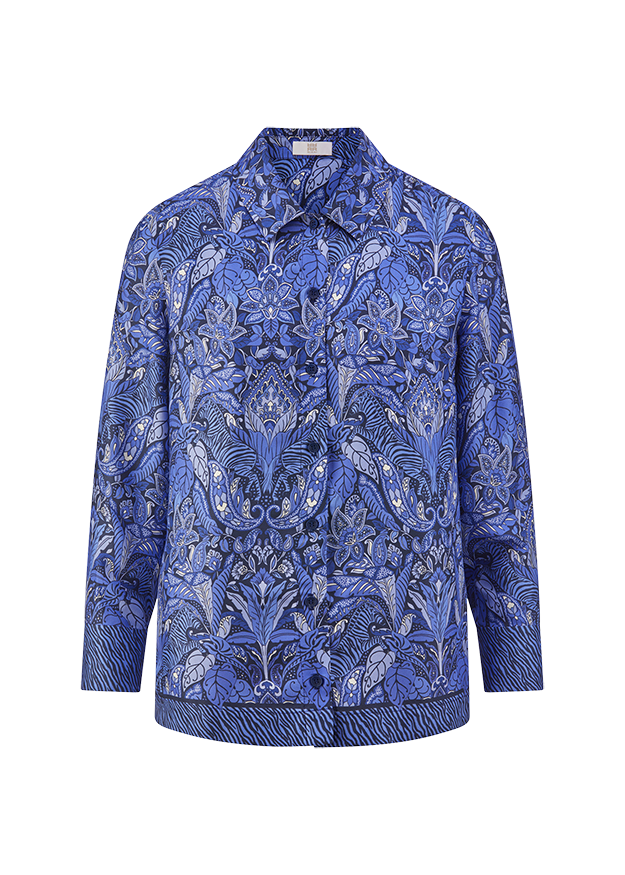 Hemd, Blumenmuster, Langarm, Kragen, Paisley-Print