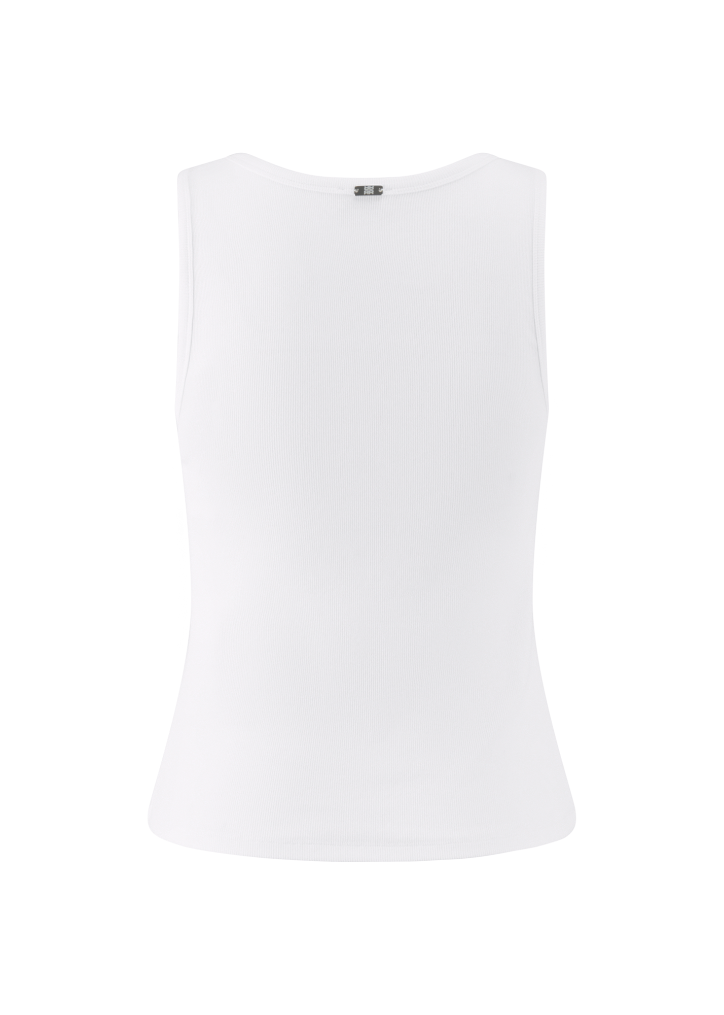 Tanktop, Ärmellos, Weiß, Rundhalsausschnitt, Rippstrick