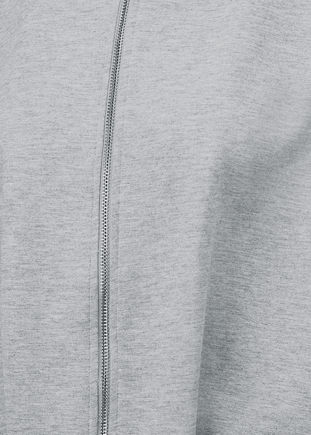 Reißverschluss, Hoodie, Grau, Stoff, Vorderseitiger Reißverschluss