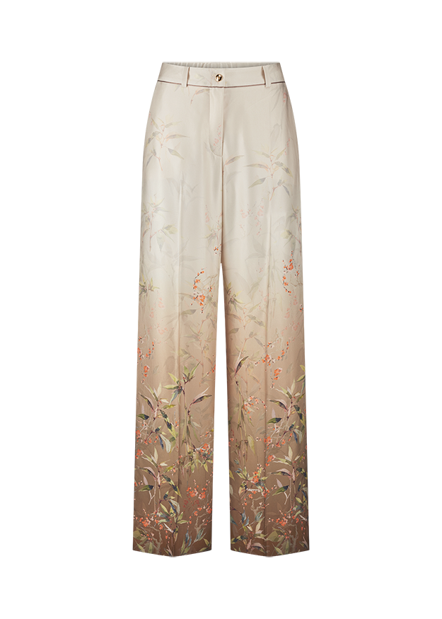 Hose, Palazzo, Blumenmuster, Heller Farben, Highwaist
