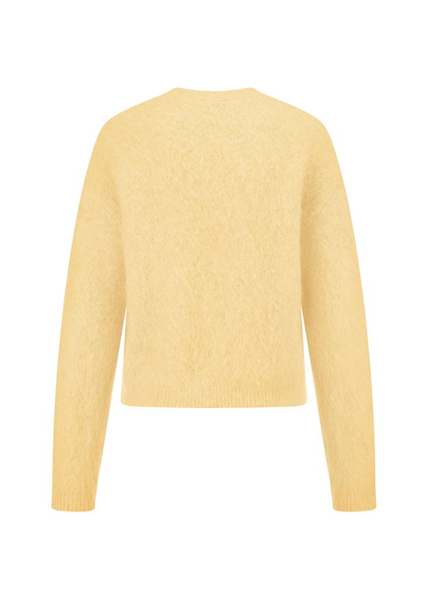 Strickpullover, Schmaler Schnitt, Gelb, Kastenform, Langarm
