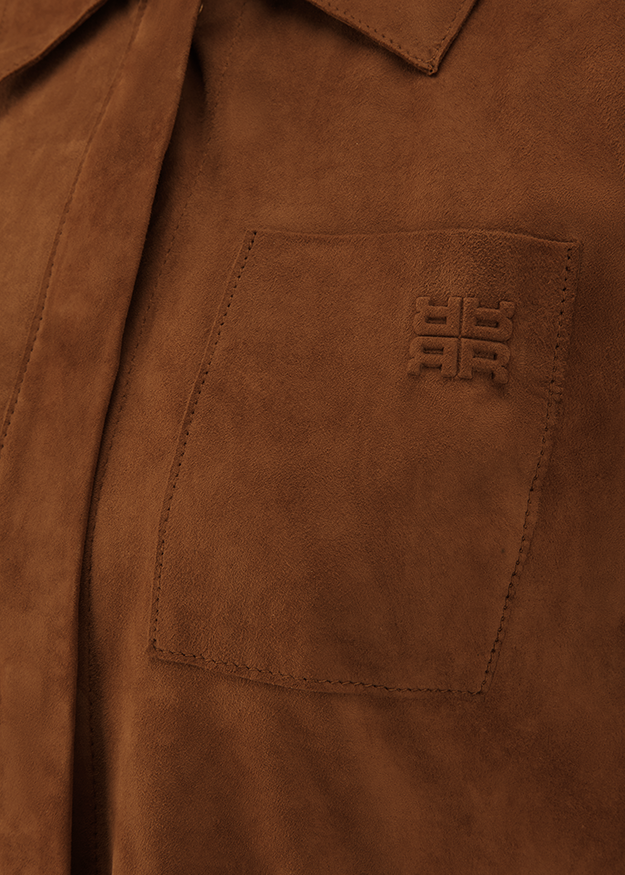 leder, braun, tasche, naht, embossiertes logo