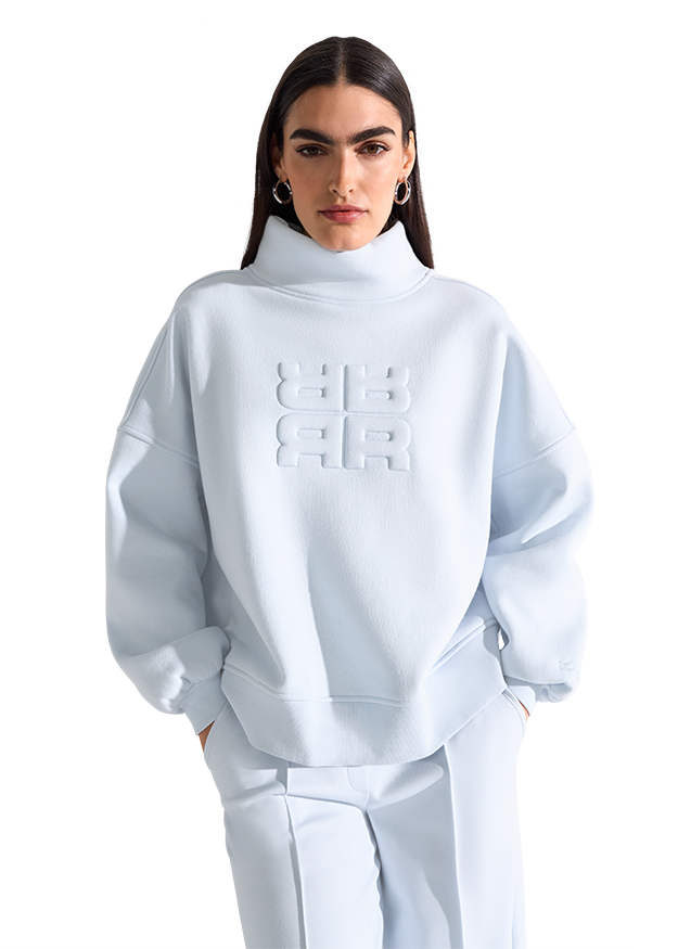 Sweatshirt with Stand-Up Collar