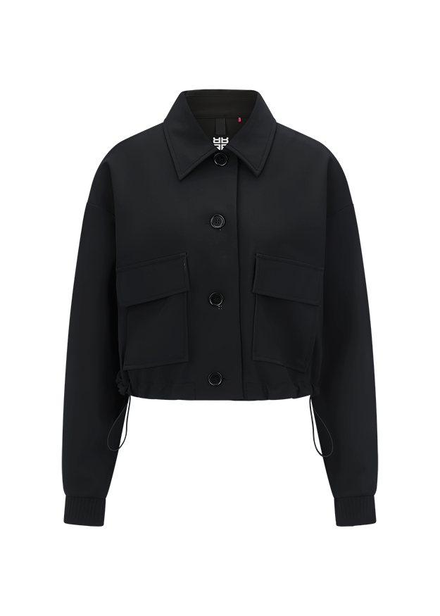 jacke, outdoor-jacke, schwarz, knopfleiste, breitesteckjacke