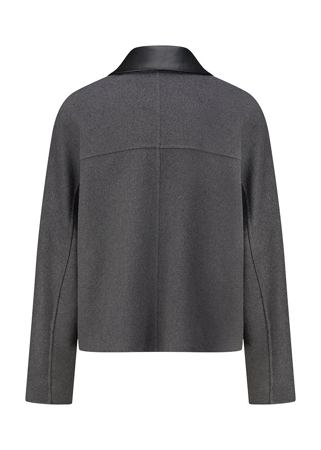 Kleidungsstück, Jacket, grau, Wollstoff, Kragen?